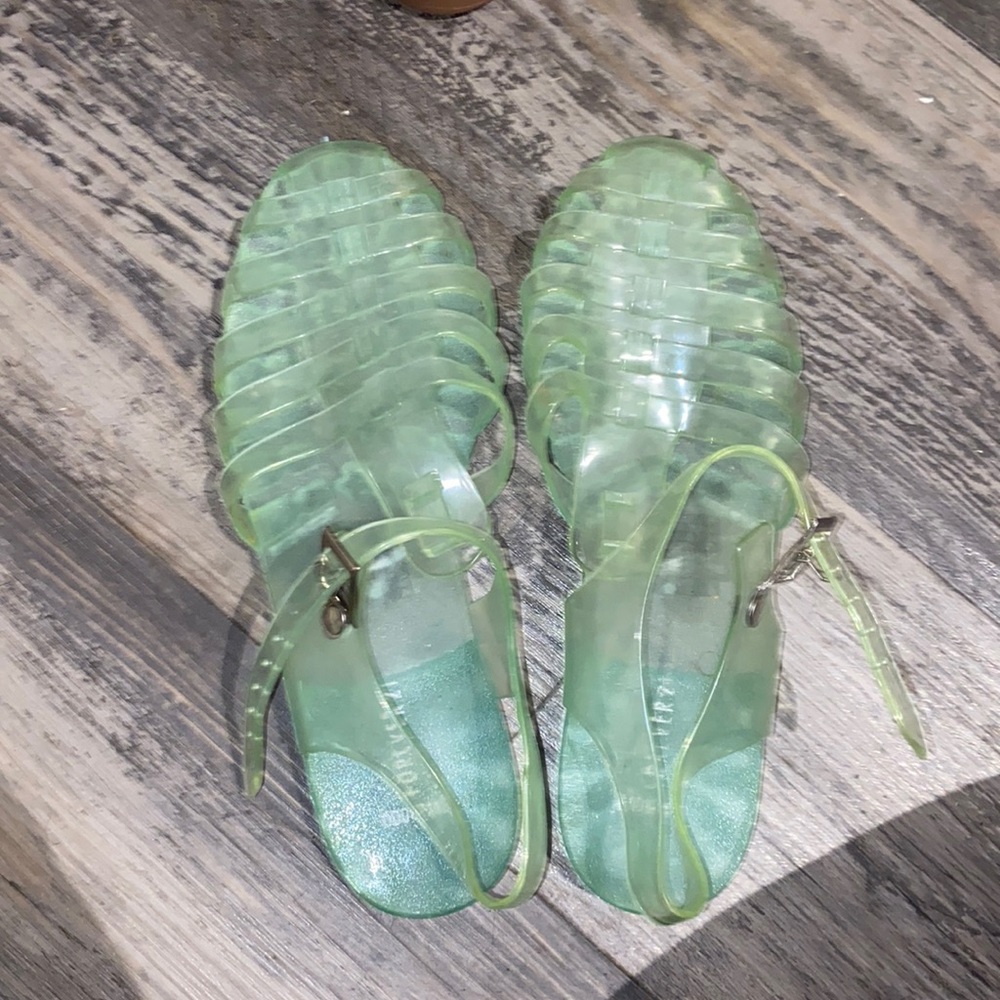 Blue jelly sandals